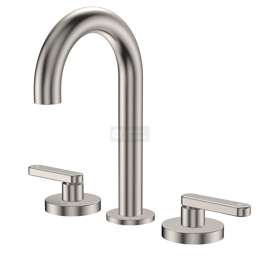 Fienza 344101BN-LF Kaya Round Hob Set Lever Taps Brushed Nickel