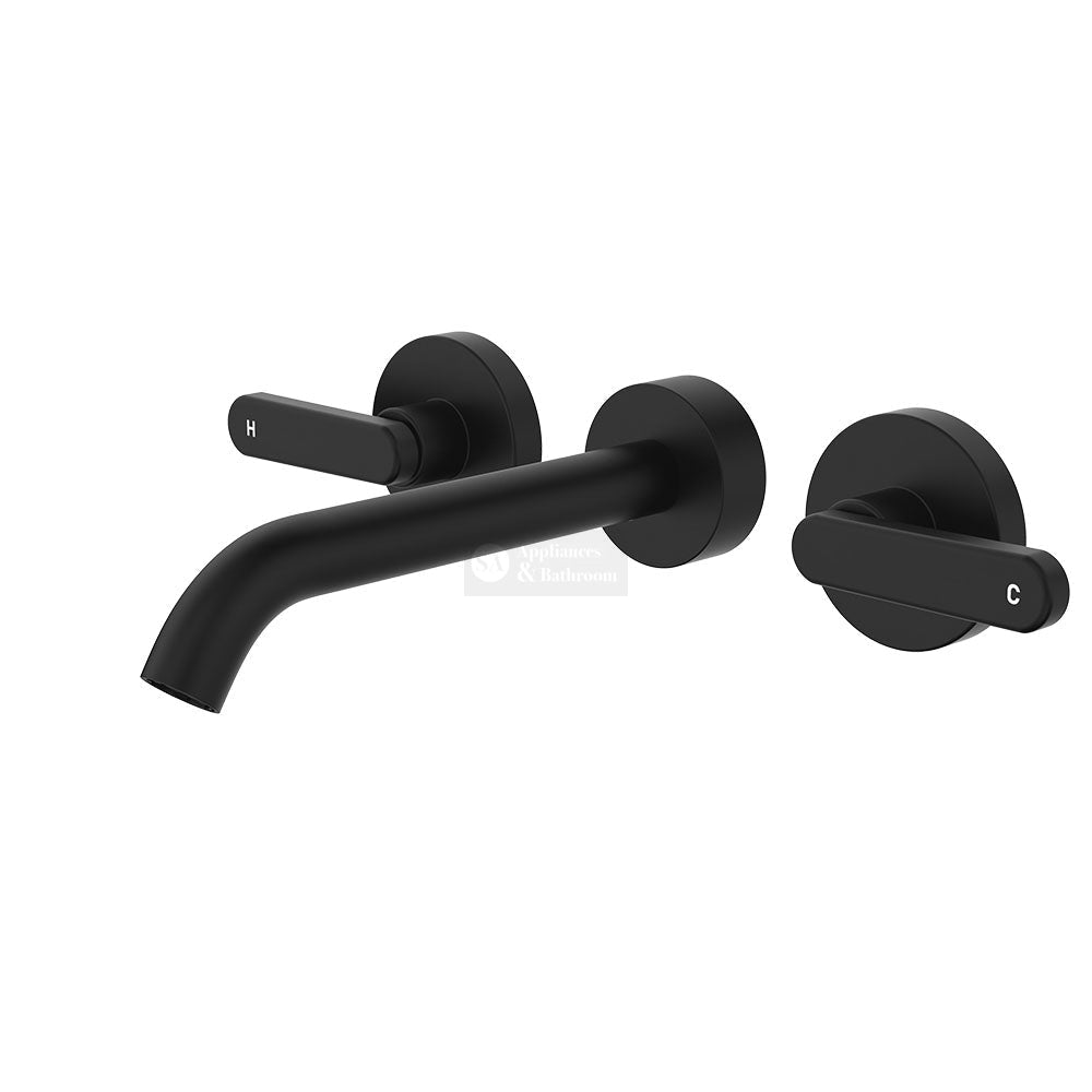 Fienza 344102B-LF Kaya Wall Set Lever Taps 180mm Matte Black