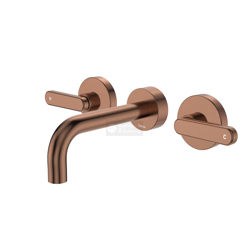Fienza 344102CO-130-LF Kaya Wall Set Lever Taps 130mm Brushed Copper