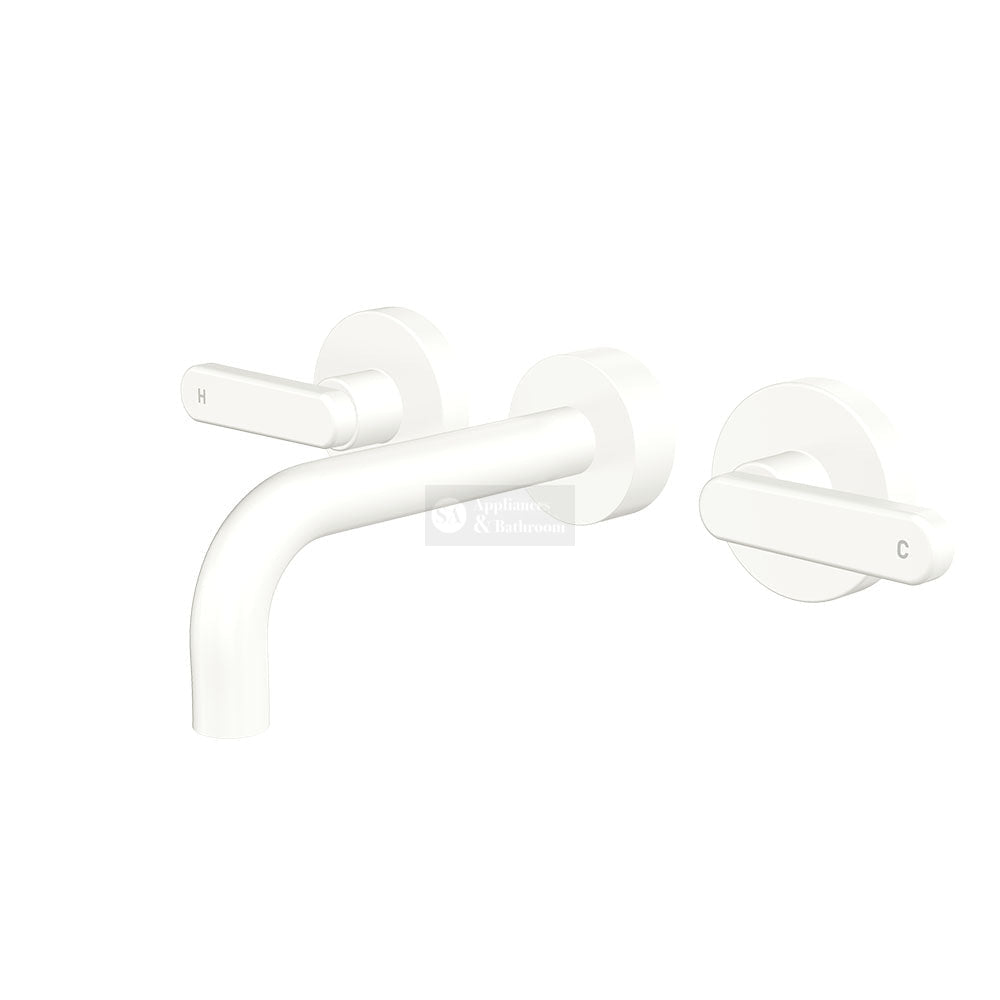 Fienza 344102MW-130-LF Kaya Wall Set Lever Taps 130mm Matte White