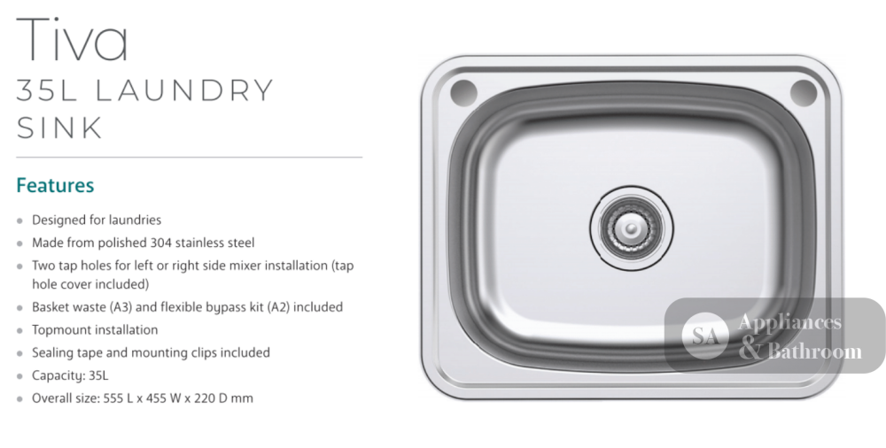 Fienza 35L Classic Laundry Sink 68201 - Special Order Insert Sinks