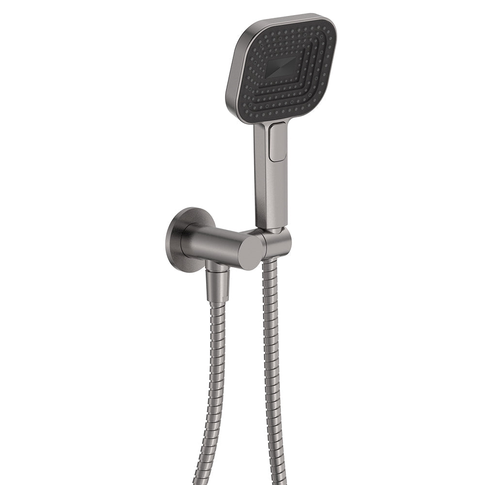 Fienza 433139GM Kuro Hand Shower Round Plate Soft Square Head Gun Metal