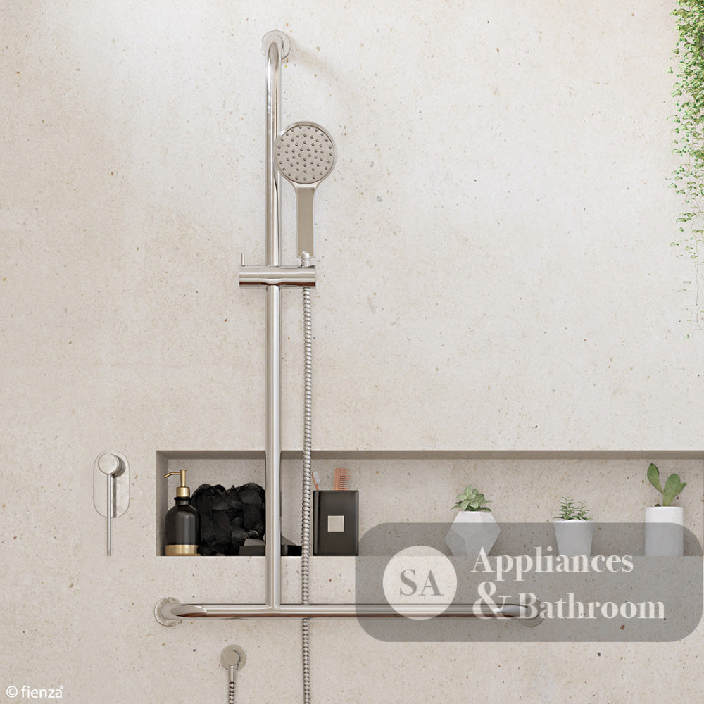 Fienza 444113LH Luciana Care Chrome Left Hand Inverted T Rail Shower - Rail Shower