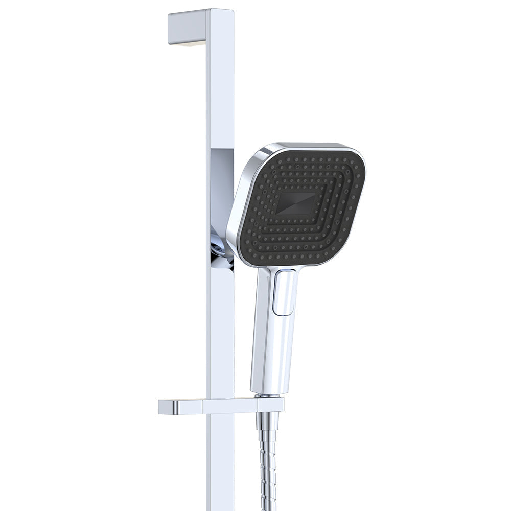 Fienza 444139 Kuro Rail Shower Soft Square Head Chrome