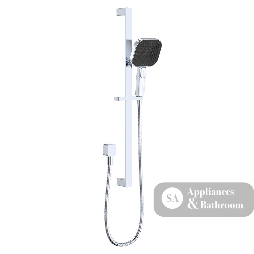 Fienza 444139 Kuro Rail Shower Soft Square Head Chrome