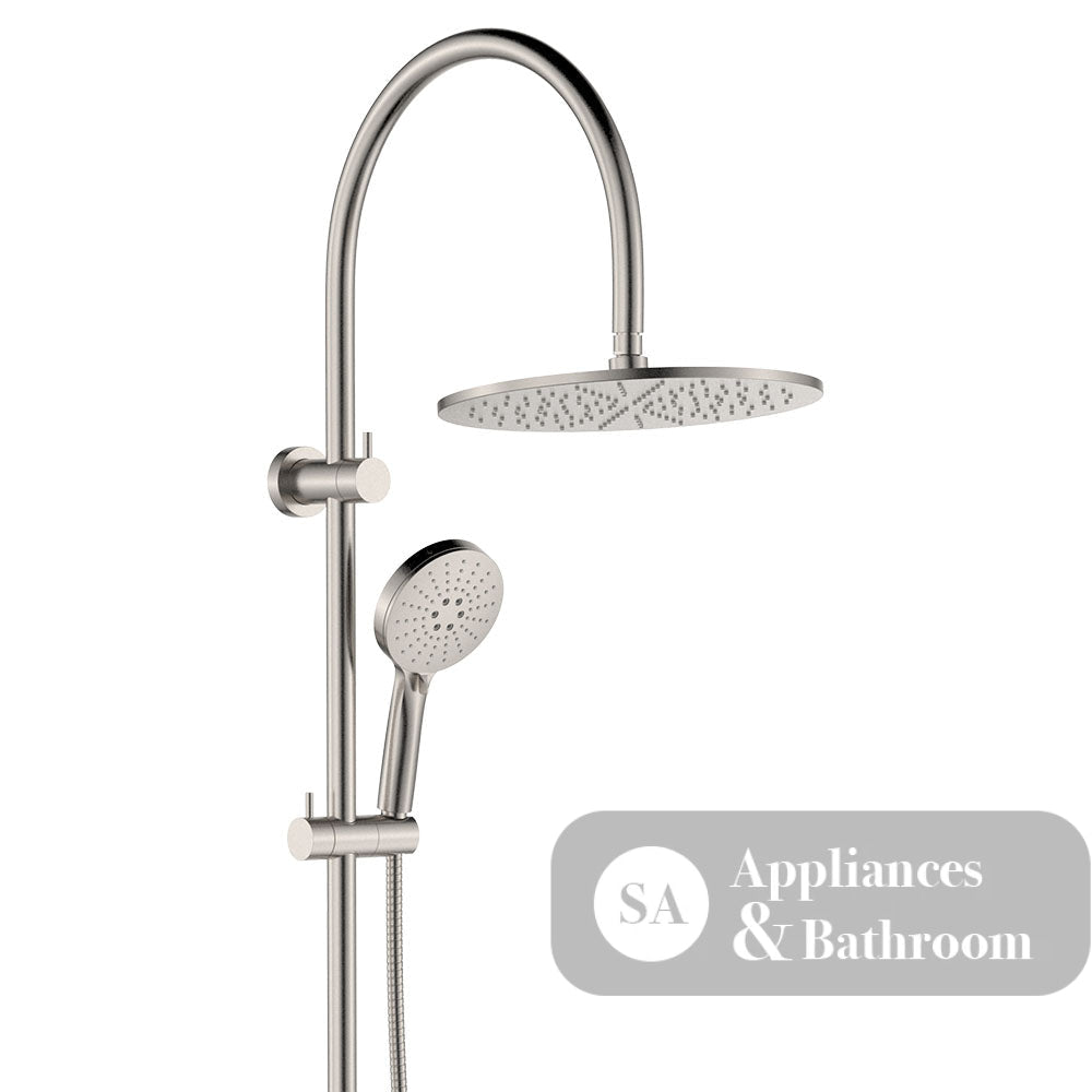 Fienza 455110BN Empire Slim Curved Twin Shower Brushed Nickel - Twin Showers