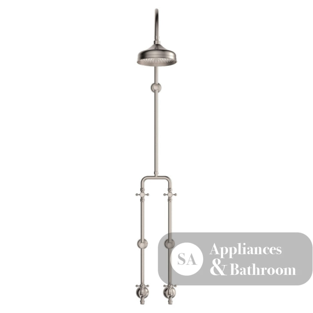Fienza 455122BN Lillian Exposed Rail Shower & Bath Set Brushed Nickel - Showers