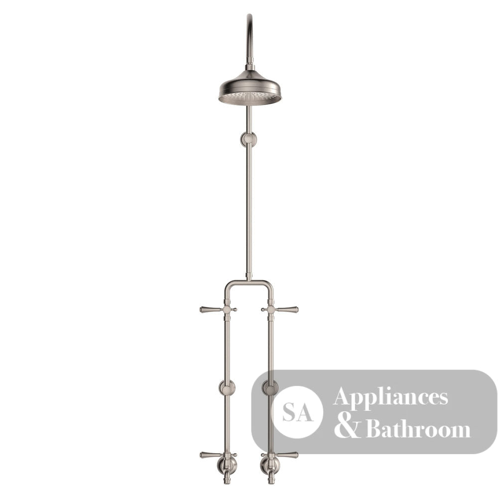 Fienza 455123NN Lillian Lever Exposed Rail Shower & Bath Set Brushed Nickel - Showers