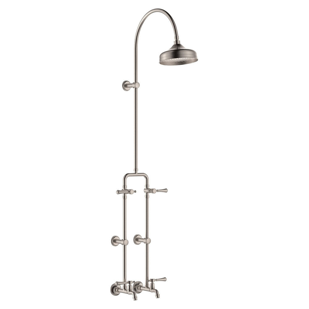 Fienza 455123NN Lillian Lever Exposed Rail Shower & Bath Set Brushed Nickel - Showers
