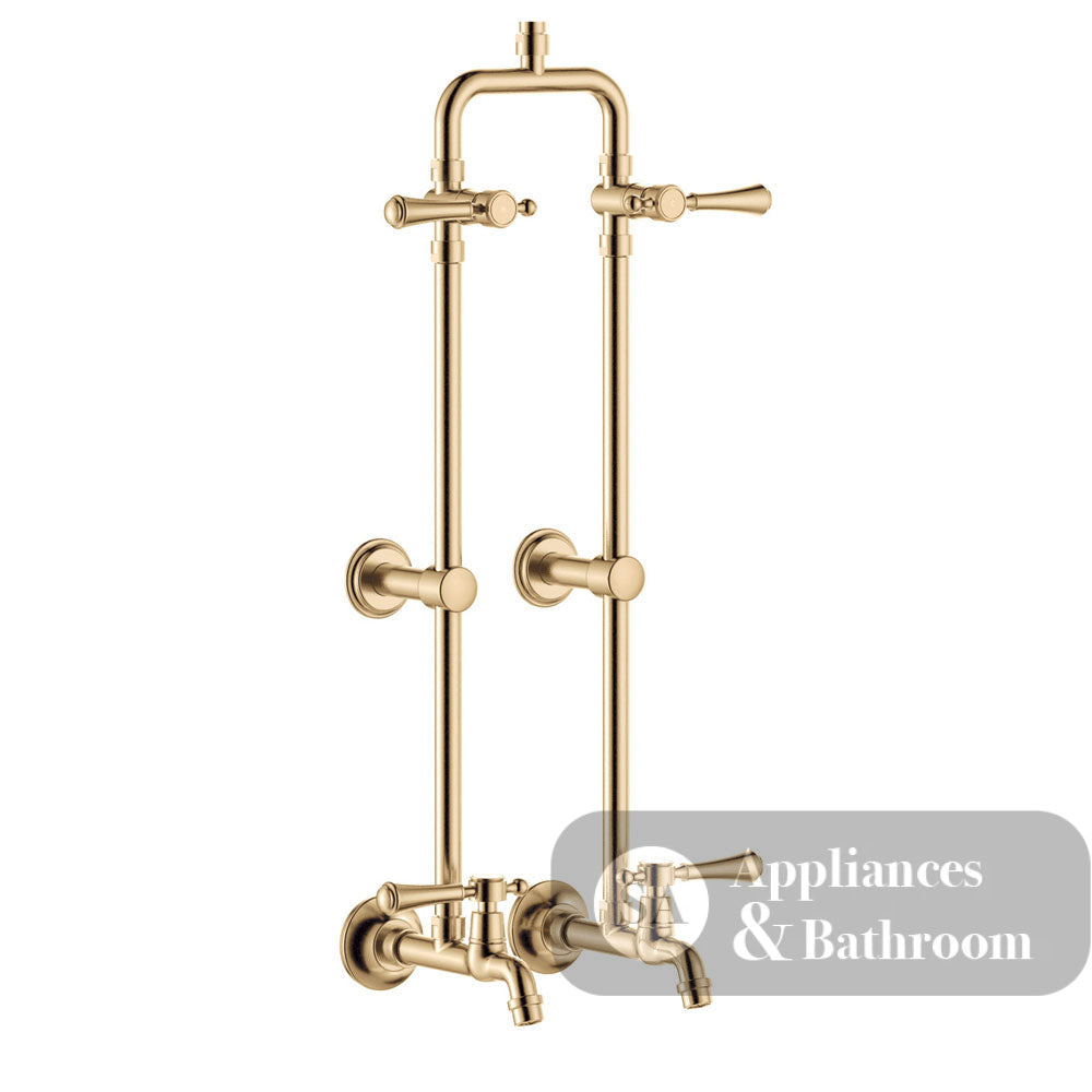 Fienza 455123UU Lillian Lever Exposed Rail Shower & Bath Set Urban Brass - Showers