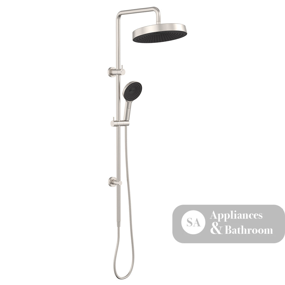 Fienza 455138BN Kuro Twin Shower Round Head Brushed Nickel