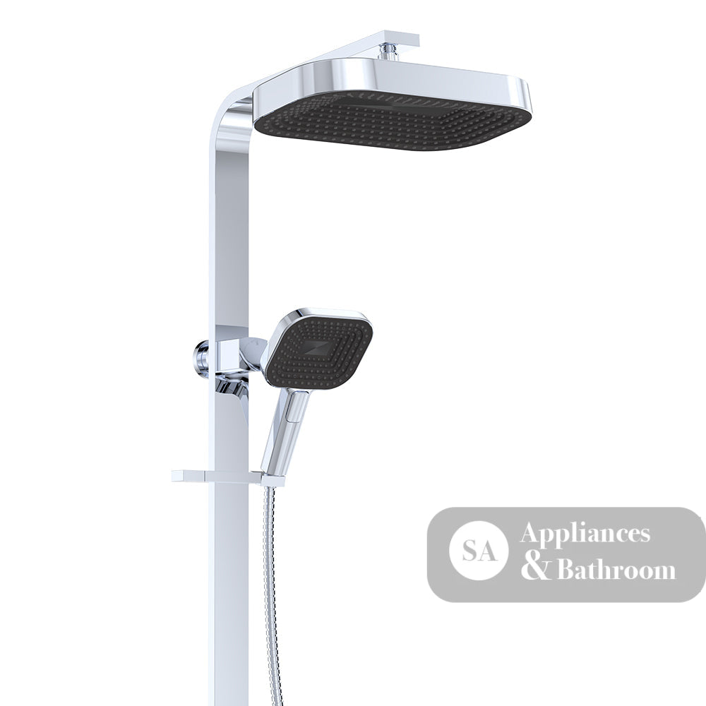 Fienza 455139 Kuro Deluxe Twin Shower Soft Square Head Chrome