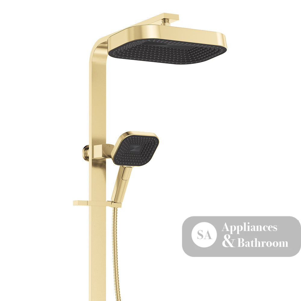 Fienza 455139UB Kuro Deluxe Twin Shower Soft Square Head Urban Brass