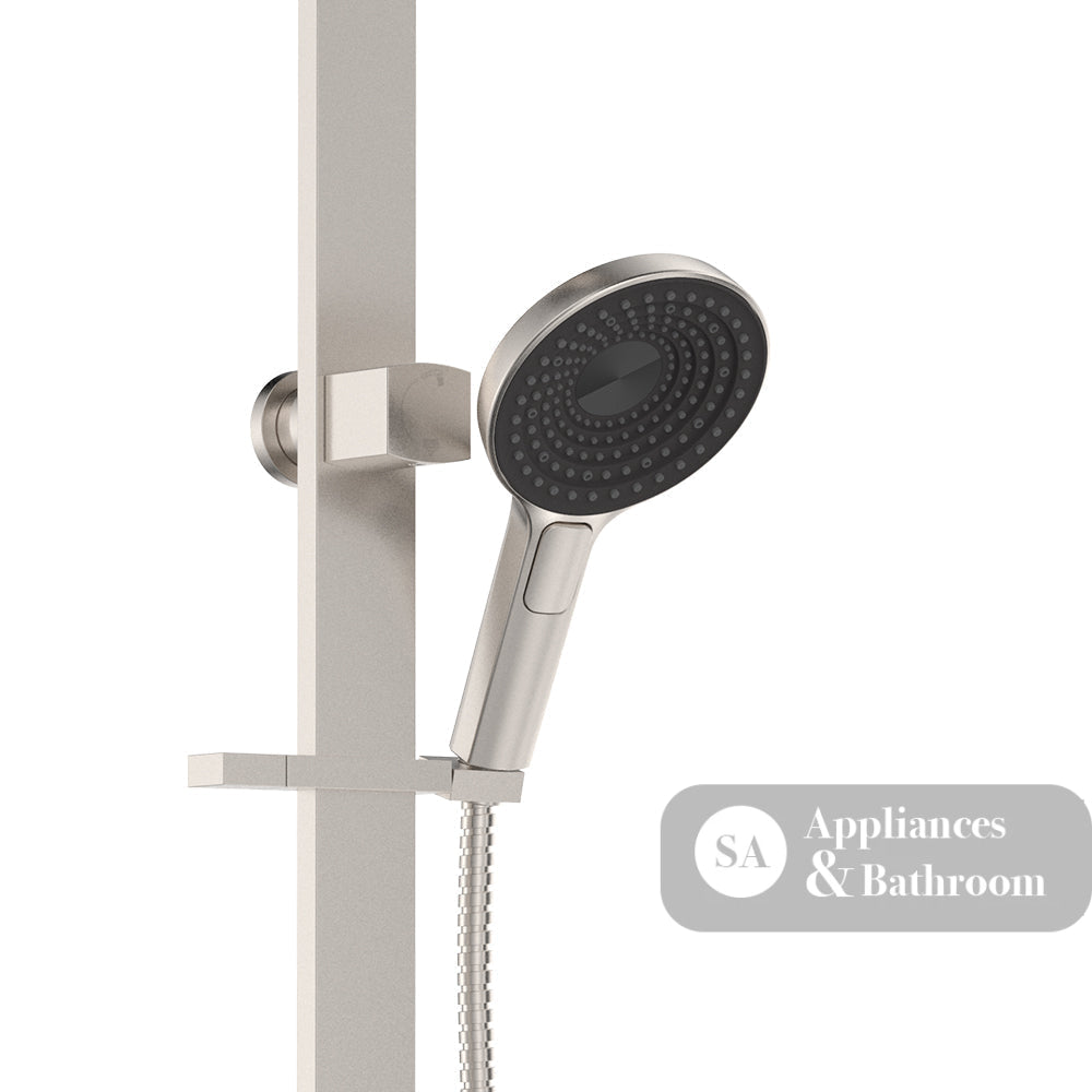 Fienza 455140BN Kuro Deluxe Twin Shower Round Head Brushed Nickel
