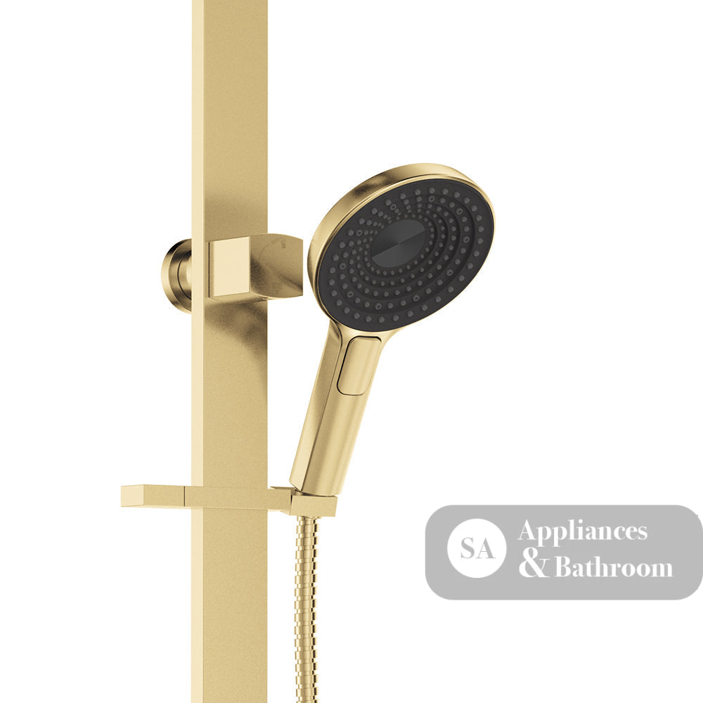 Fienza 455140UB Kuro Deluxe Twin Shower Round Head Urban Brass