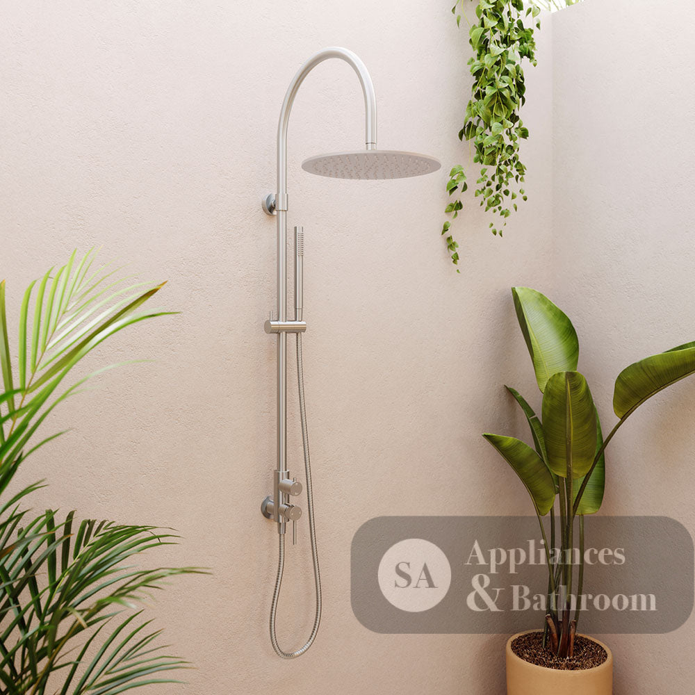 Fienza 455189 Kaya Wall Mounted Outdoor Twin Shower Brushed Stainless Steel - Twin Showers