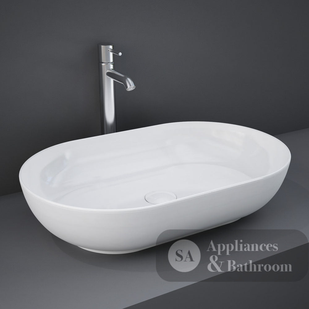 Fienza 606100W Moon Above Counter RAK Ceramic Oval Basin White - Basins