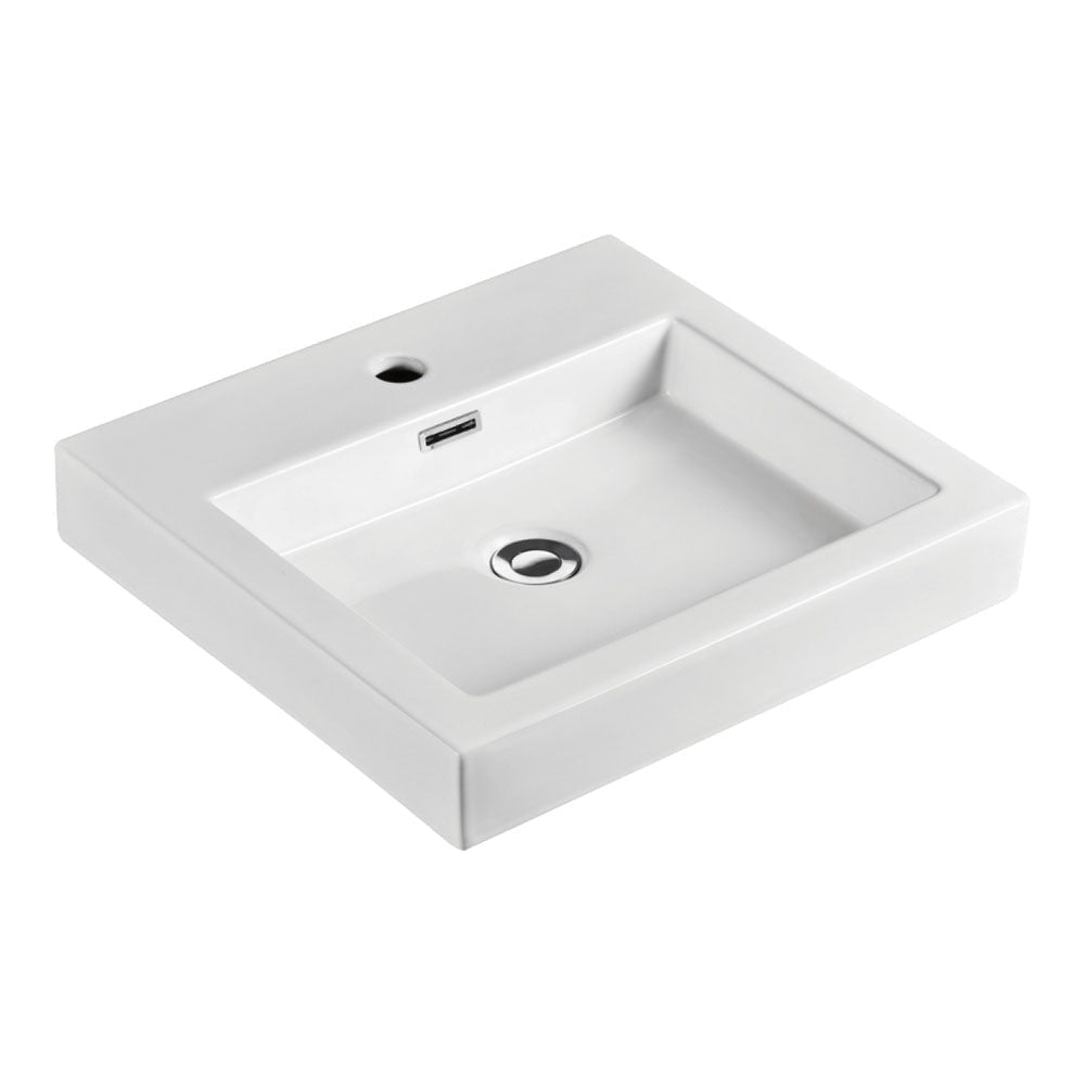 Fienza 7078W Como Above Counter 1 Tap Hole Basin Gloss White - Basins