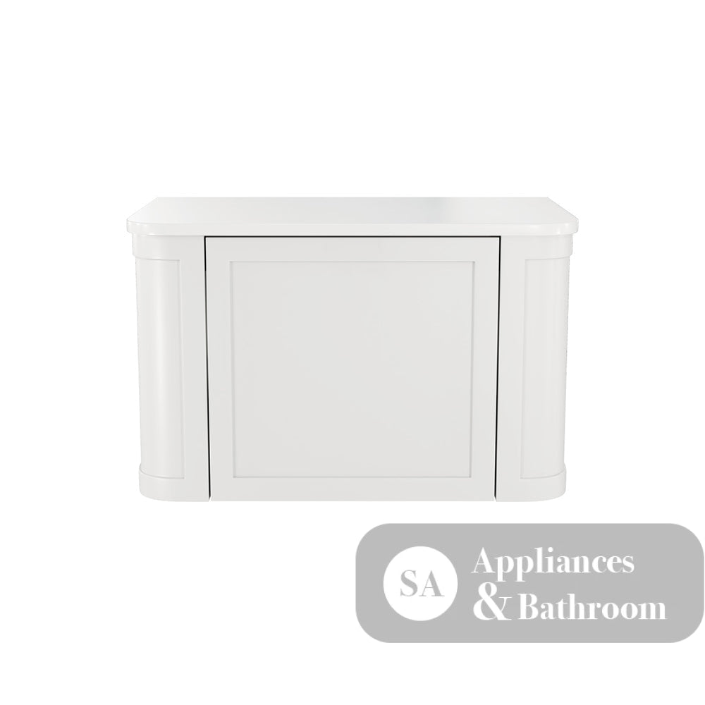 Fienza 75CM Mila Curved Satin White 750 Wall Hung Cabinet - Vanity Units