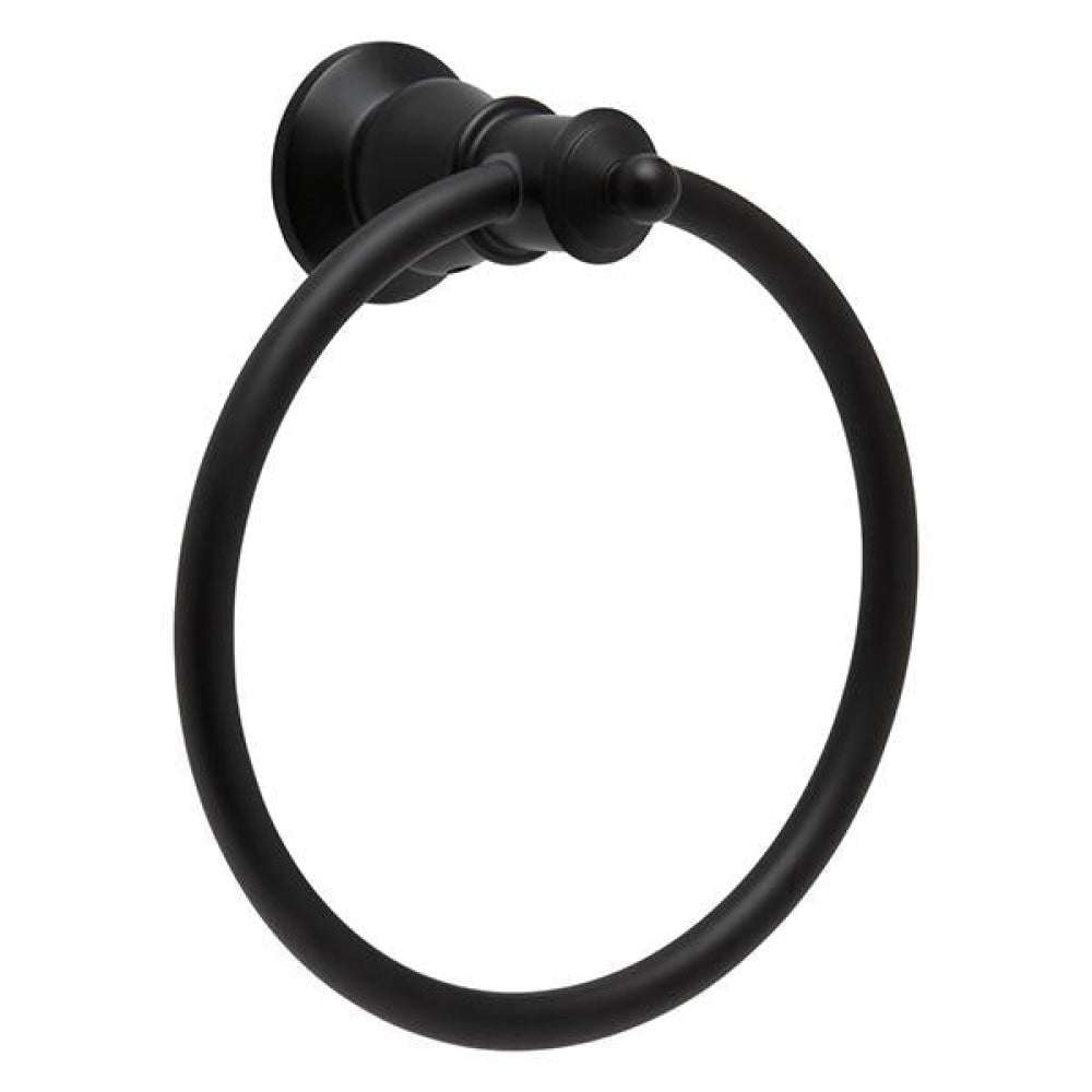 Fienza 81002B Lillian Towel Ring Matte Black - Hand Towel Holder