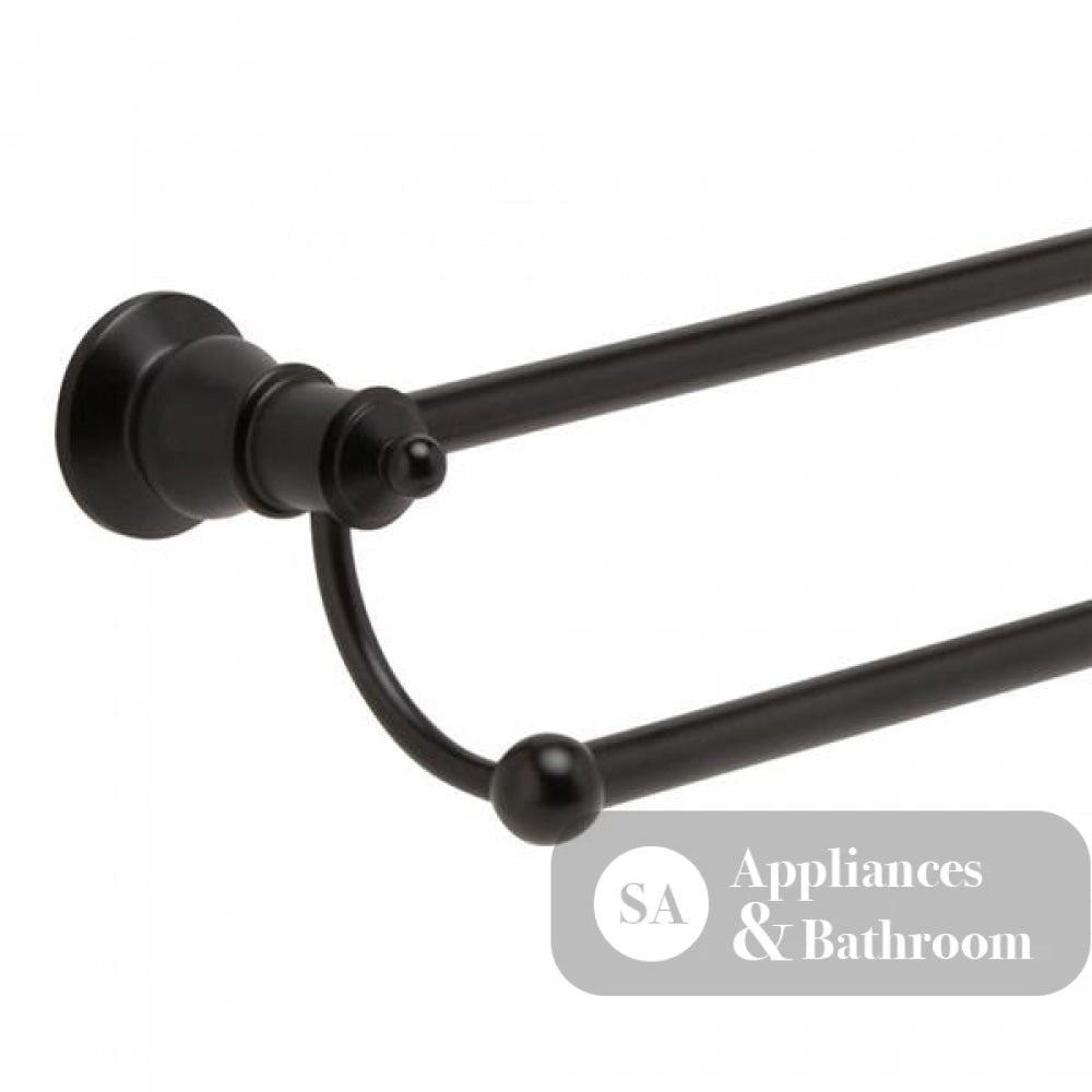 Fienza 81008B Lillian Adjustable Double Towel Rail Matte Black - Double Towel Rail