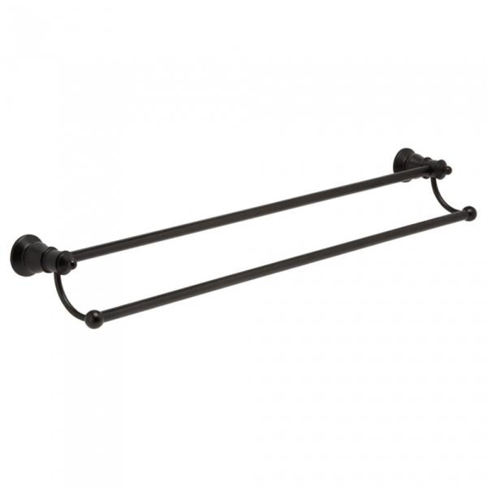 Fienza 81008B Lillian Adjustable Double Towel Rail Matte Black - Double Towel Rail