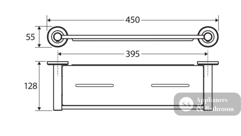 Fienza 82807GM Kaya Shower Shelf Gunmetal Grey - Shower Shelf