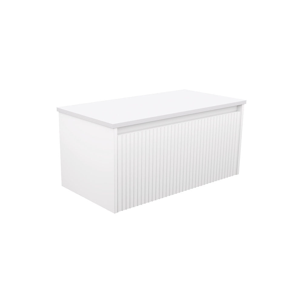 Fienza 90RW-C Alina Fluted White 900 Wall-Hung Cabinet Cabinet Only No Top - Vanity Units