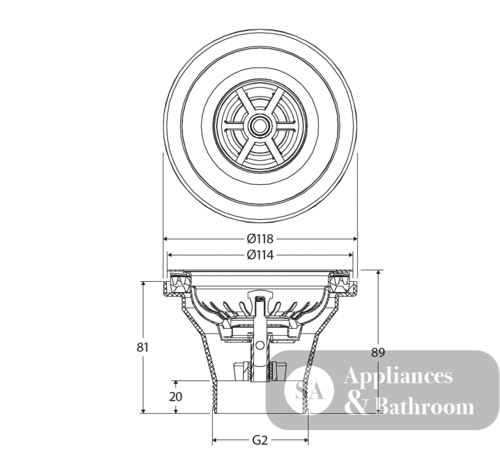 Fienza A3SS Hana Round Basket Waste - Kitchen Tapware