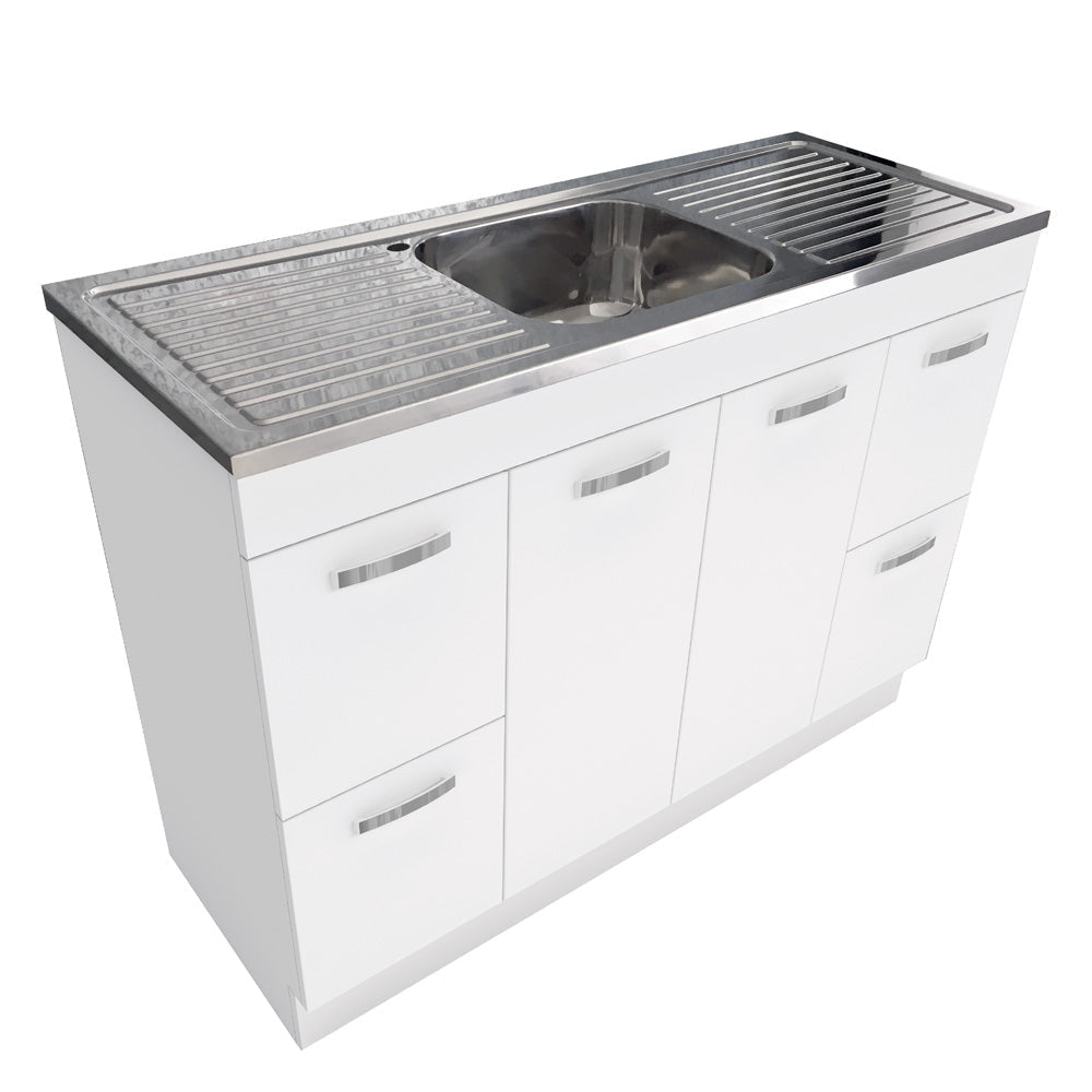Fienza CIT120NKW Citi 1200mm Sink & Vanity on Kickboard - Laundry Cabinets