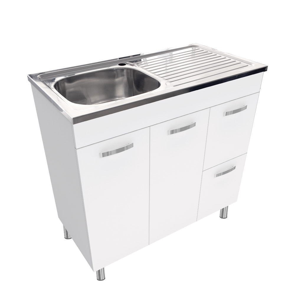 Fienza CIT90NLW Citi 900mm Sink & Vanity on Legs - Laundry Cabinets