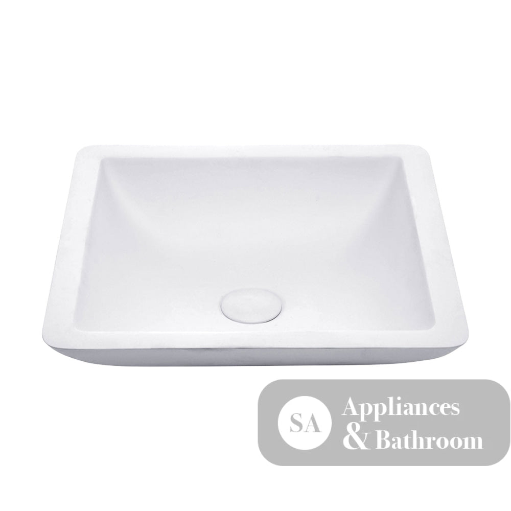Fienza CSB02 Classique 420mm Above Counter Solid Surface Basin Matte White - Basins