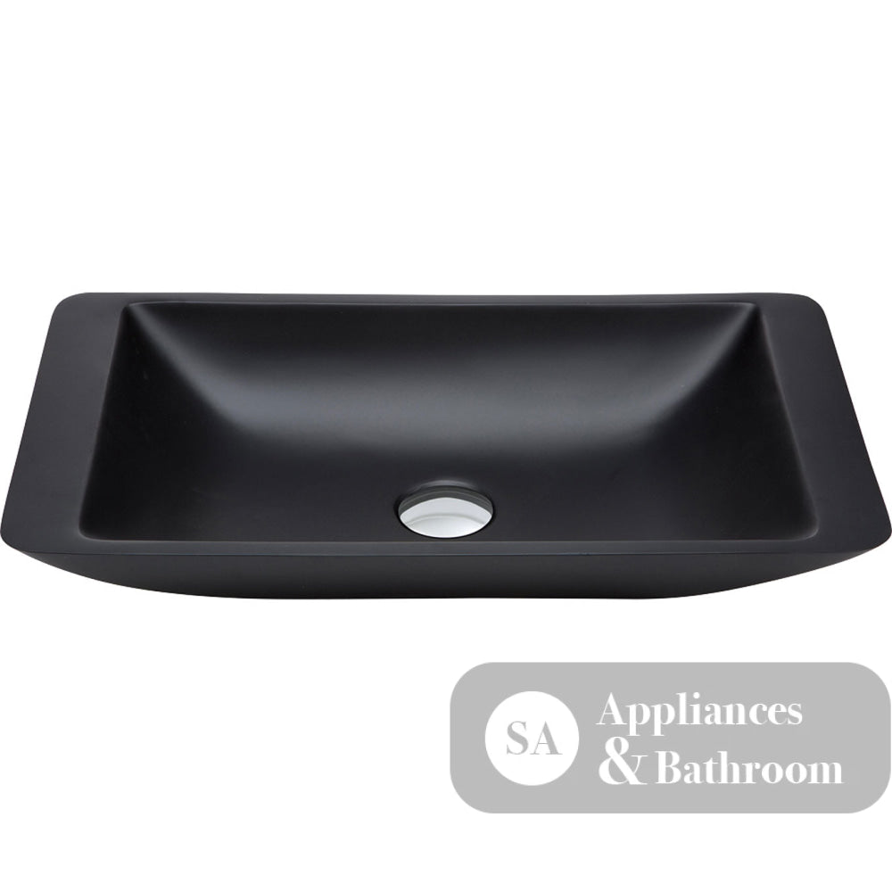 Fienza CSB03-MB Classique 600mm Above Counter Solid Surface Basin Matte Black - Basins
