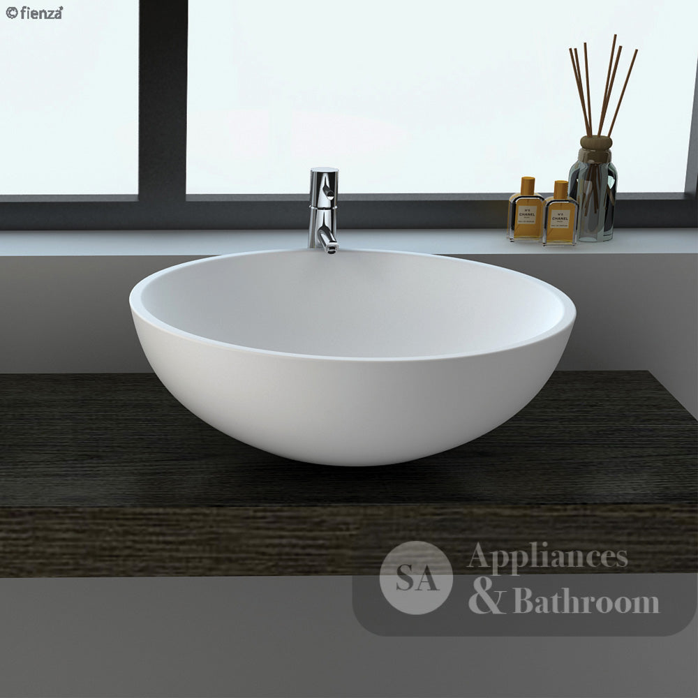 Fienza CSB038 Lexy Above 380mm Counter Solid Surface Basin Matte White - Basins