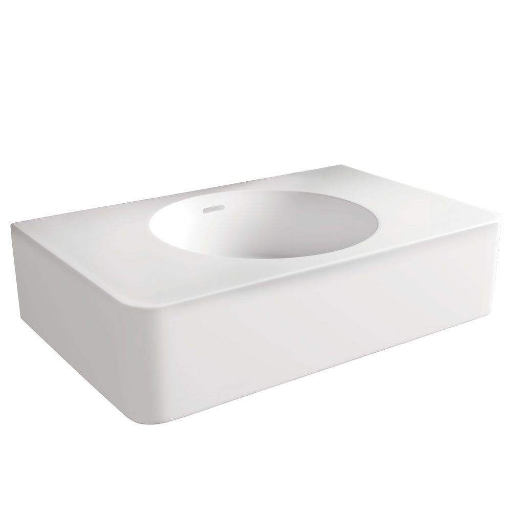 Fienza CSB11-47-0 Encanto 470 Cast Stone Wall Basin No Tap Hole with Overflow - Basins