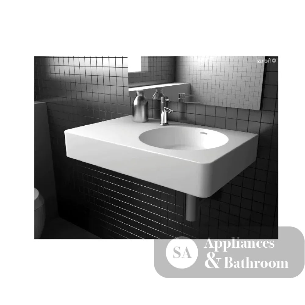Fienza CSB11-70R-0 Encanto 700 Cast Stone Wall Basin No Tap Hole Right Bowl - Basins