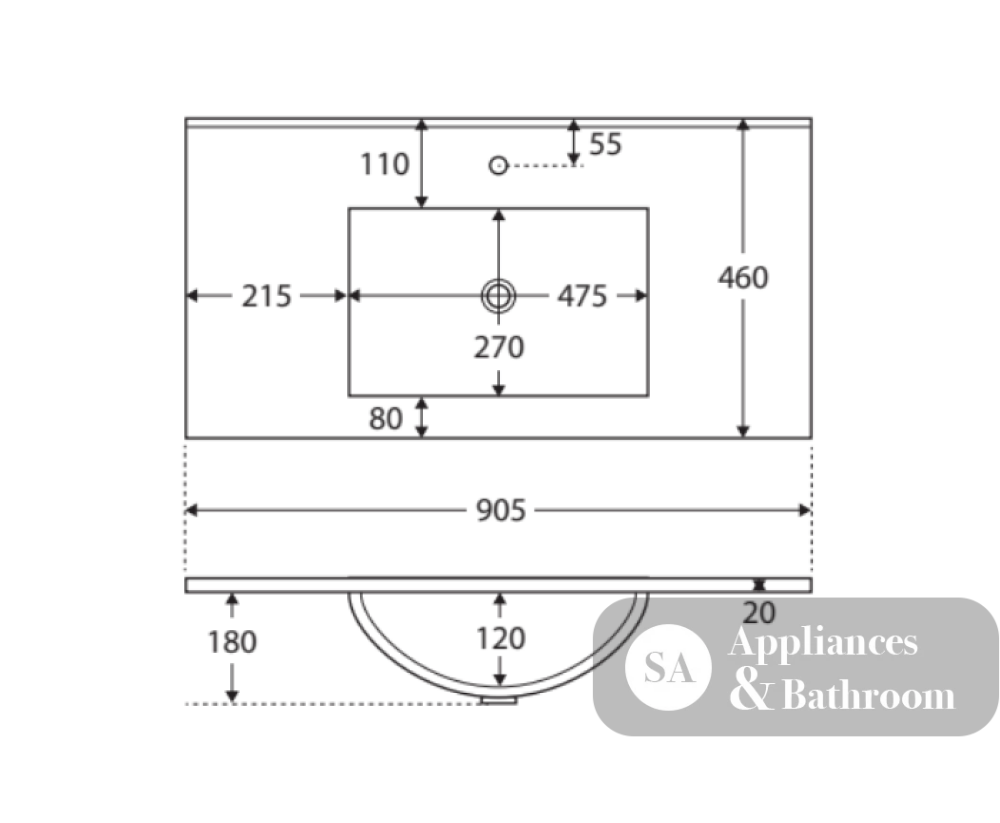Fienza Dolce 900Mm Tcl90Tk Hampton White Vanity Unit On Kickboard - Special Order Units
