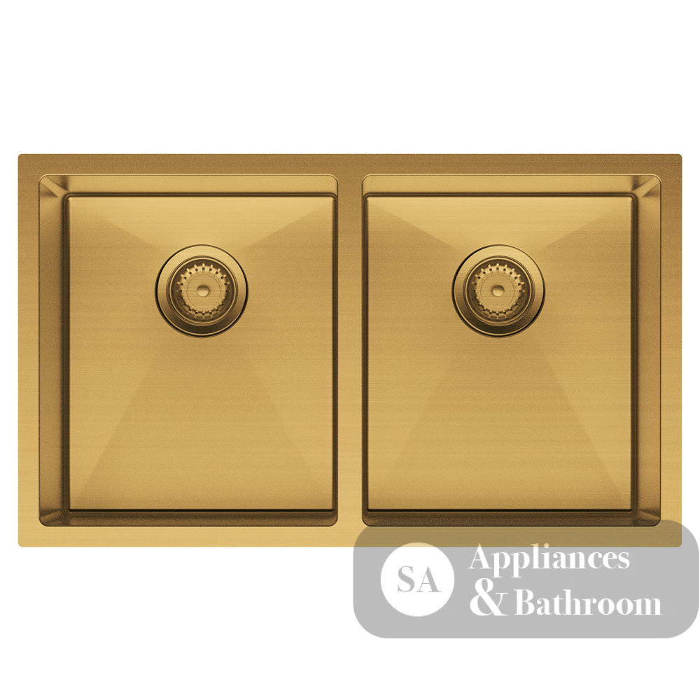 Fienza Double Bowl Kitchen Sink Pack - Rugged Brass 68403Rb-Kit Special Order Top Mounted Sinks