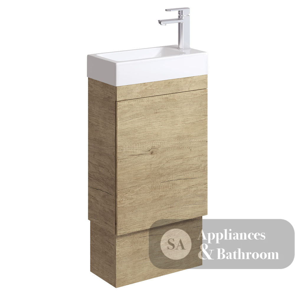 Fienza Edge 45Rsk-Of Scandi Oak 450Mm Vanity With Kickboard Overflow - Special Order Units
