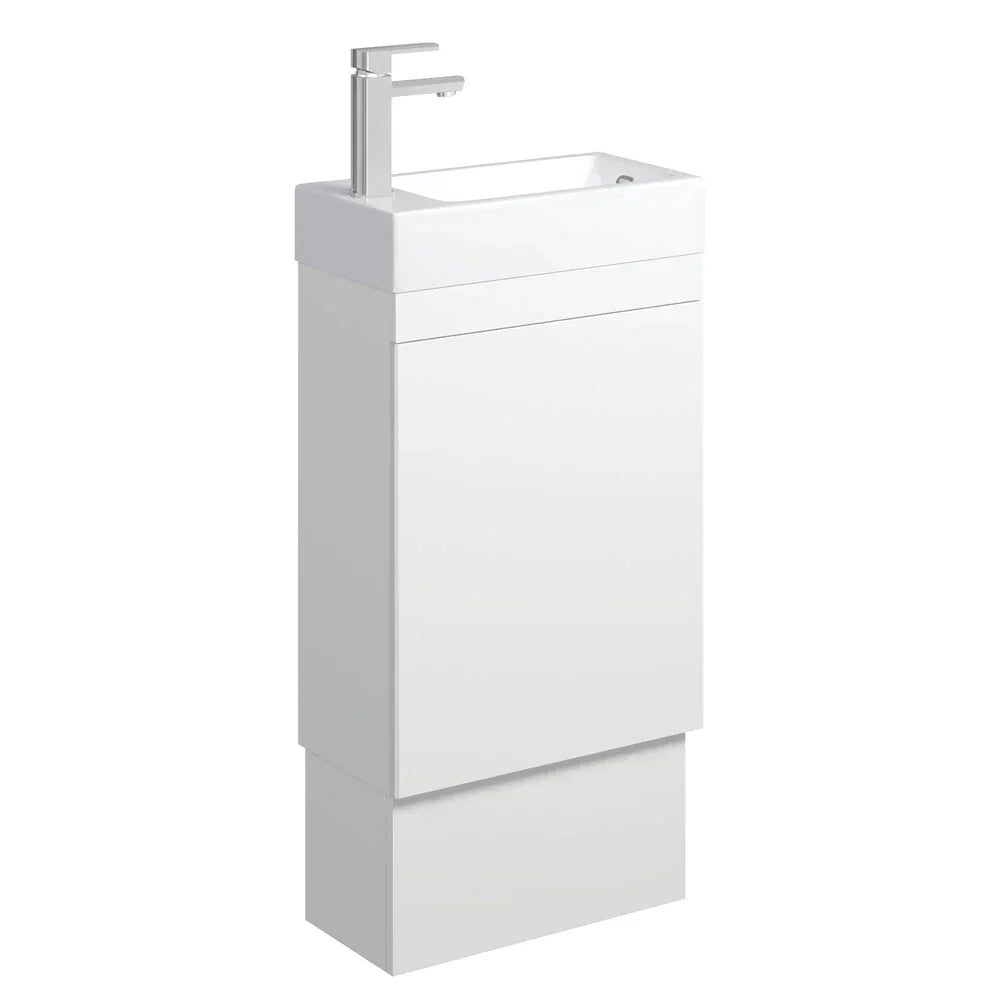 Fienza Edge 45RWK Satin White 450mm Vanity with Kickboard No Overflow - Vanity Units