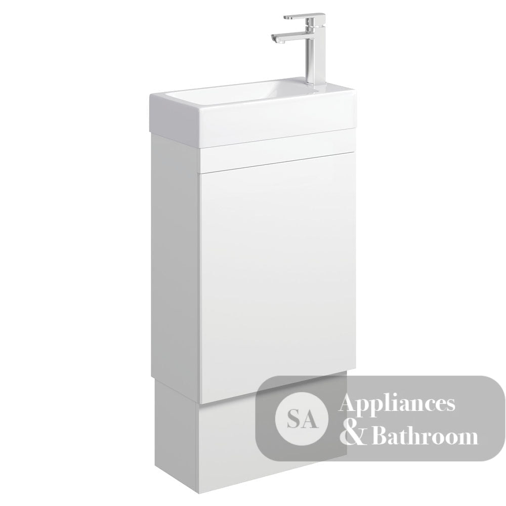 Fienza Edge 45RWK Satin White 450mm Vanity with Kickboard No Overflow - Vanity Units