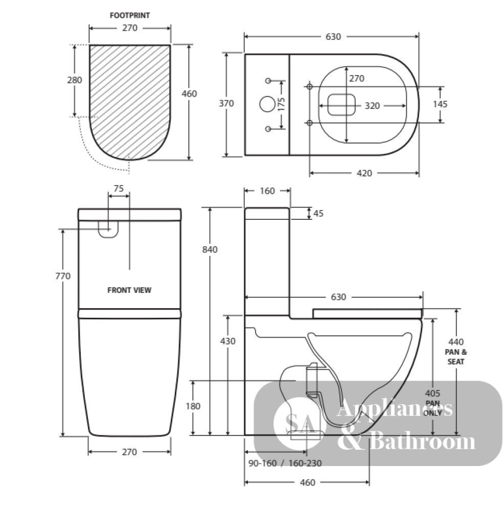 Fienza Empire Back-to-Wall Suite - Back to Wall Suites