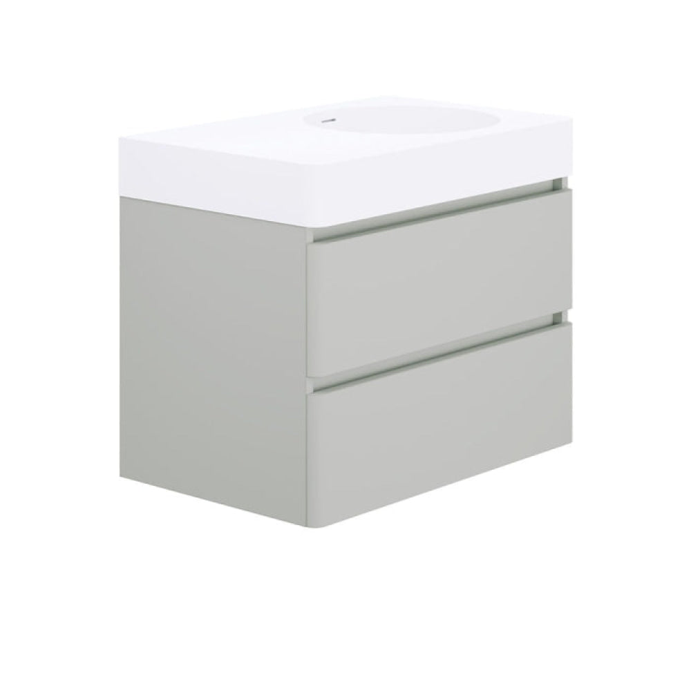 Fienza EN70WR Australian Made Encanto 700 Right Bowl Wall Hung Vanity Stone Grey Matt - Vanity Units