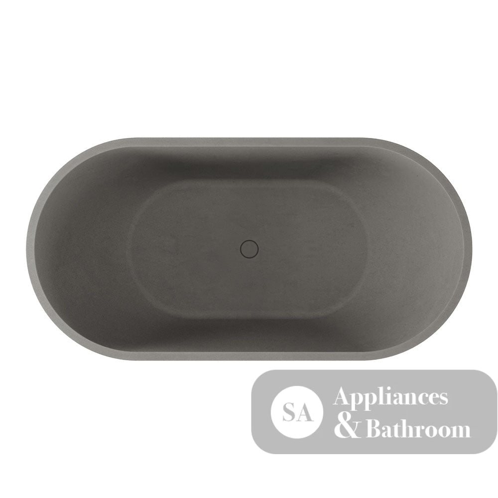 Fienza FC12-B Jada Freestanding Concrete Bath 1550mm Matte Grey - Freestanding Bath