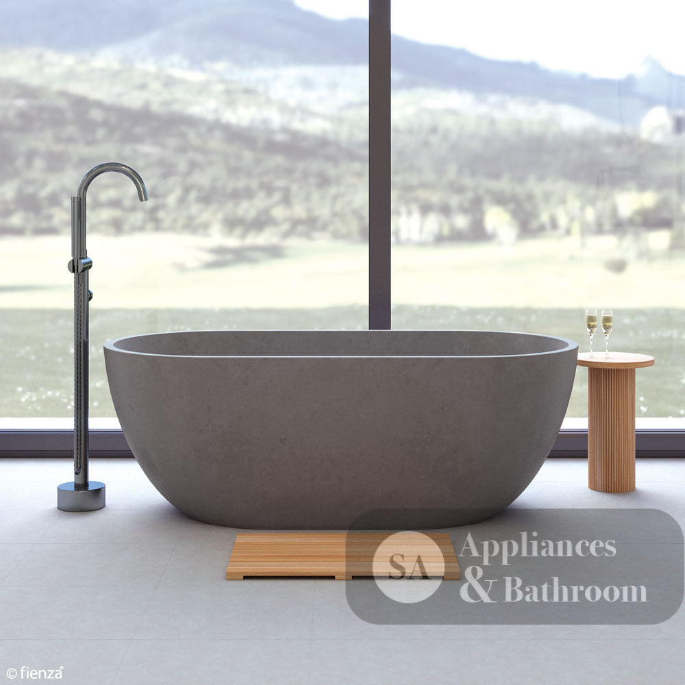 Fienza FC12-B Jada Freestanding Concrete Bath 1550mm Matte Grey - Freestanding Bath
