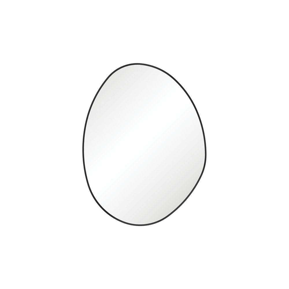 Fienza FMPA7092B Pebble Matte Black Asymmetrical Framed Mirror 700 x 920mm - Mirrors