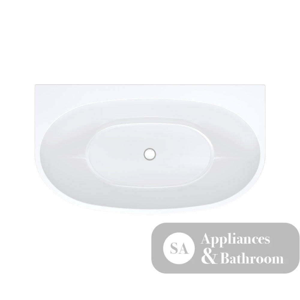 Fienza FR65-1300 Keeto Back-to-wall Acrylic Bath 1300mm Gloss White - Back To Wall Bath