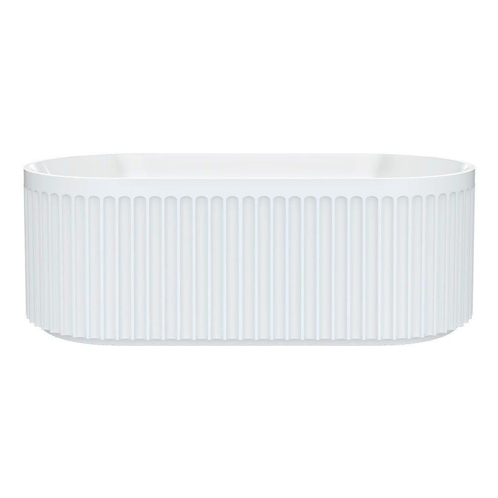 Fienza FR711-1700-OF Eleanor Fluted Freestanding Acrylic Bath 1700mm Gloss White - Freestanding Bath
