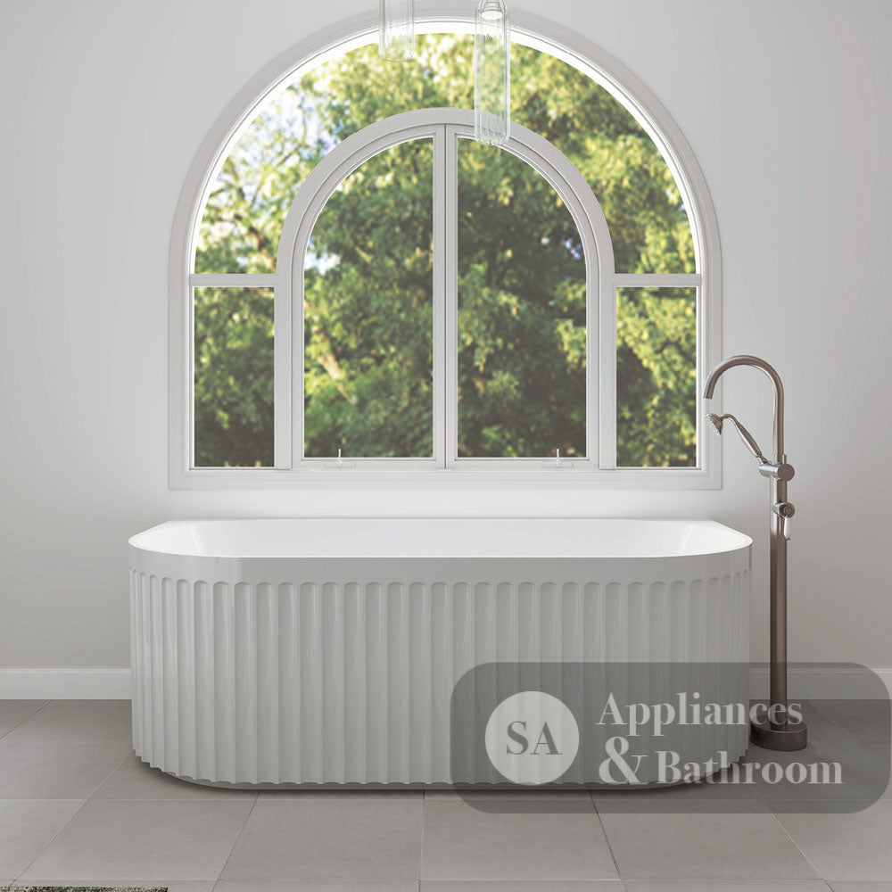 Fienza FR716-1700-OF Eleanor Back-To-Wall Acrylic Bath with Overflow 1700mm - Back To Wall Bath