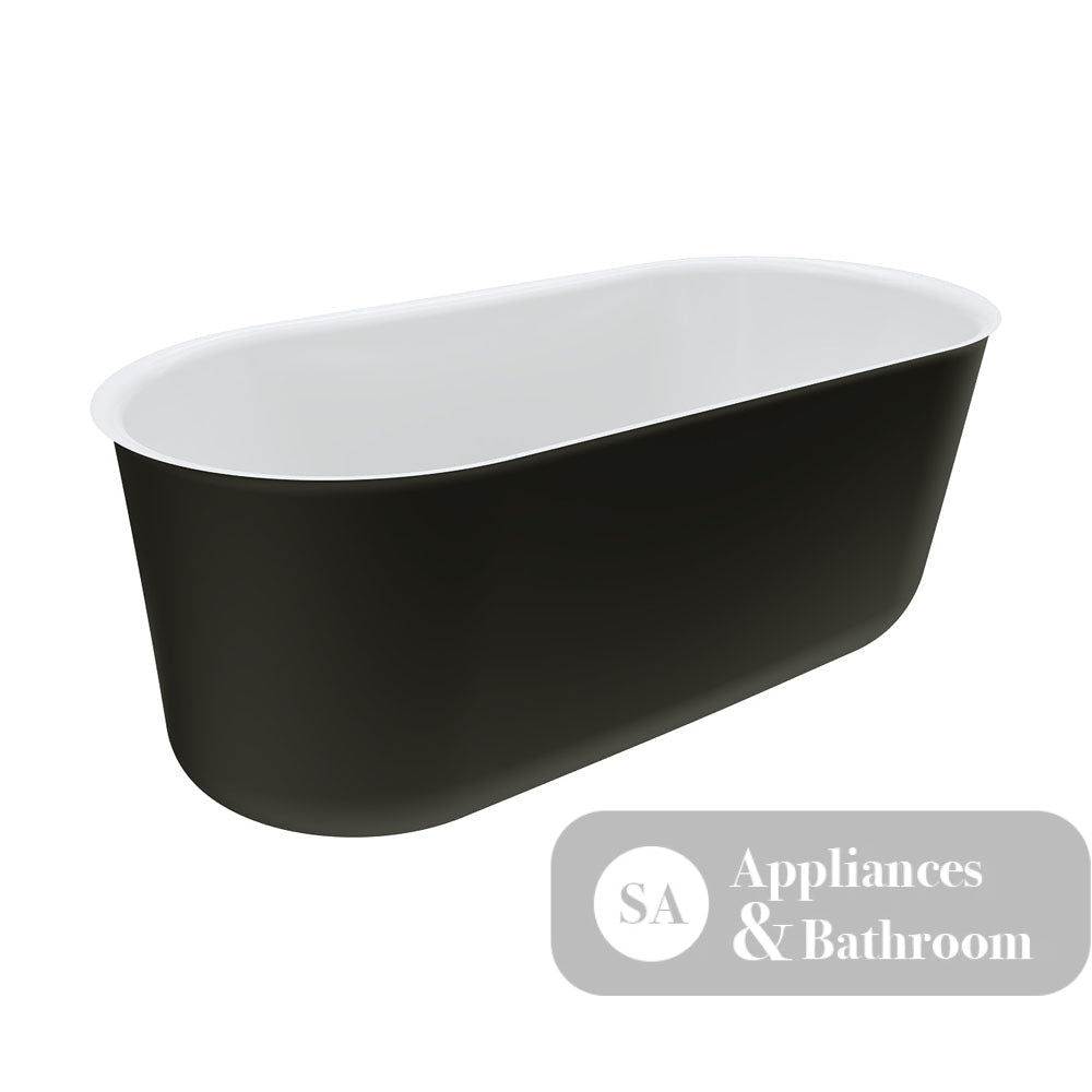 Fienza FR72-1500B Windsor Freestanding Acrylic Bath 1500mm Matte Black - Freestanding Bath
